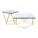 Стол журнальный SIGNAL SILVER A дымчатый/золотой, 80/80